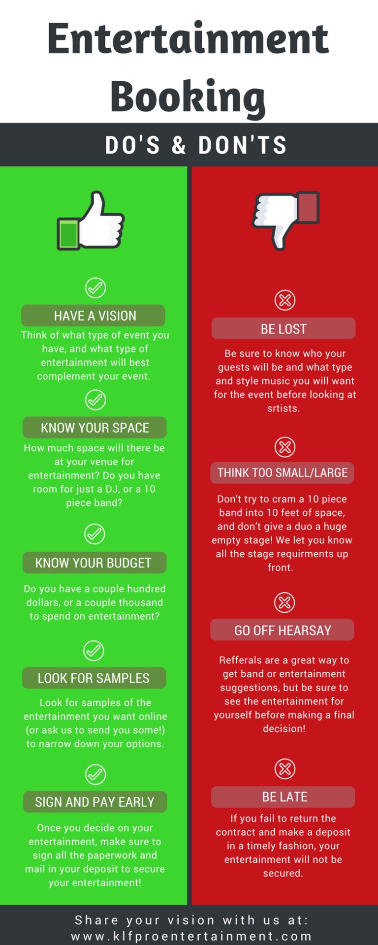 Entertainment Booking Do's and Don'ts