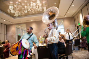 A 5 pc Brass Band (pictured: Phat Katz Brass Band). 